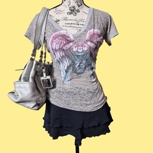 Chic Pink and Gray Graphic Tee